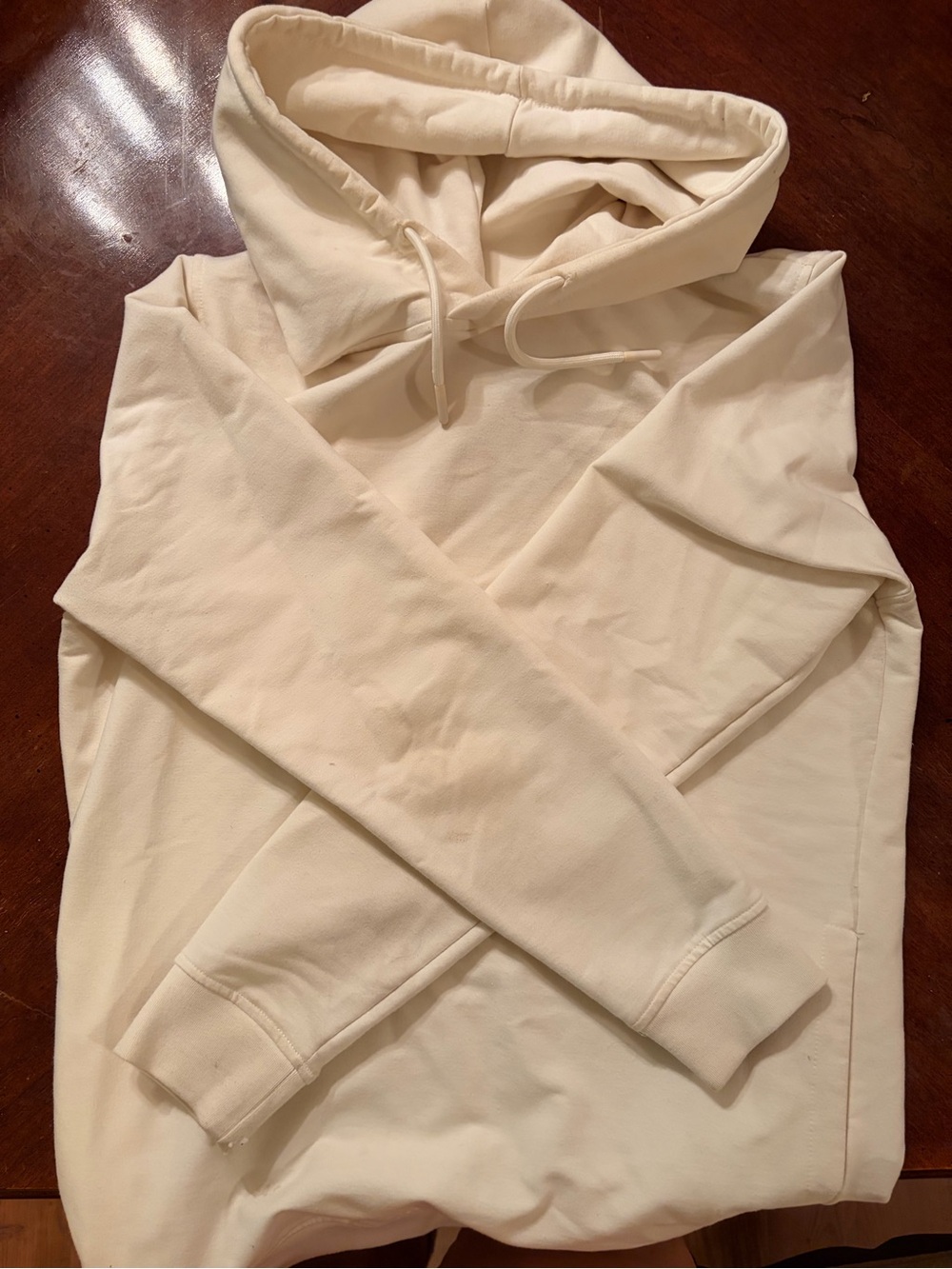 Cuts Clothing Cream Hooded Pullover Sweater